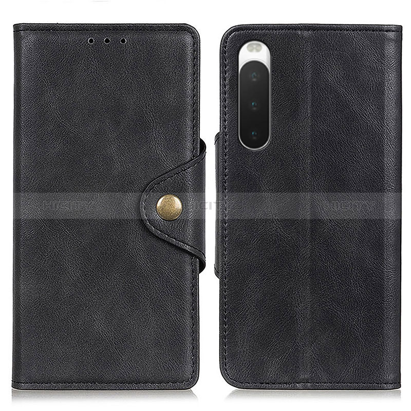 Handytasche Stand Schutzhülle Flip Leder Hülle N06P für Sony Xperia 10 IV Schwarz