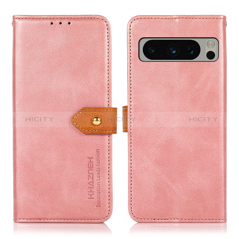 Handytasche Stand Schutzhülle Flip Leder Hülle N07P für Google Pixel 8 Pro 5G Rosa Plus