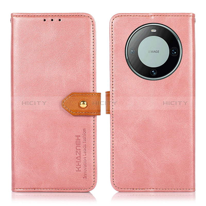 Handytasche Stand Schutzhülle Flip Leder Hülle N07P für Huawei Mate 60 Pro Rosa Plus