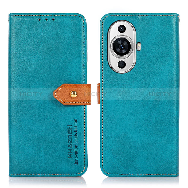 Handytasche Stand Schutzhülle Flip Leder Hülle N07P für Huawei Nova 11 Pro Cyan