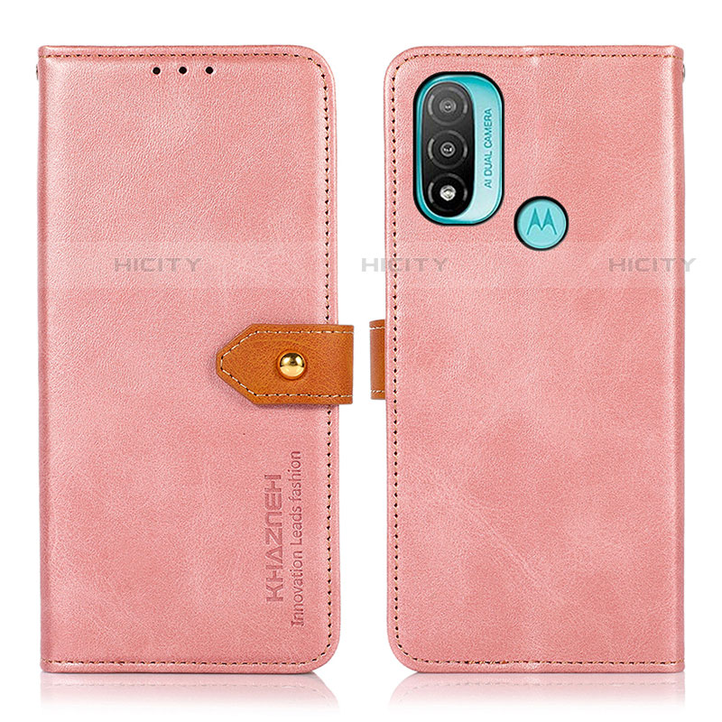 Handytasche Stand Schutzhülle Flip Leder Hülle N07P für Motorola Moto E40 Rosa