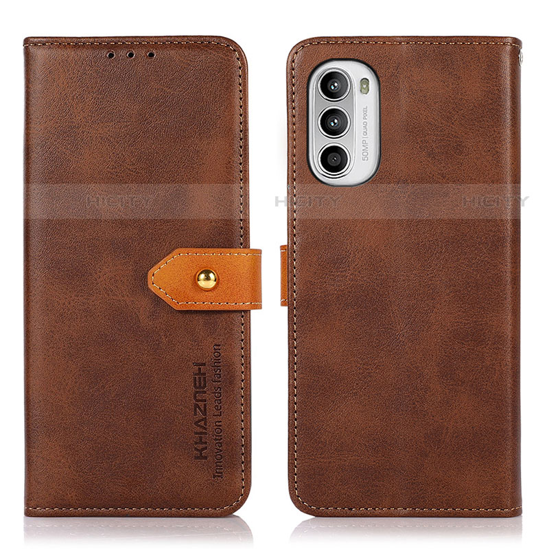 Handytasche Stand Schutzhülle Flip Leder Hülle N07P für Motorola Moto Edge (2022) 5G Braun