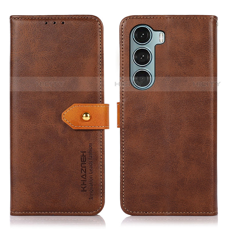 Handytasche Stand Schutzhülle Flip Leder Hülle N07P für Motorola Moto Edge S30 5G Braun