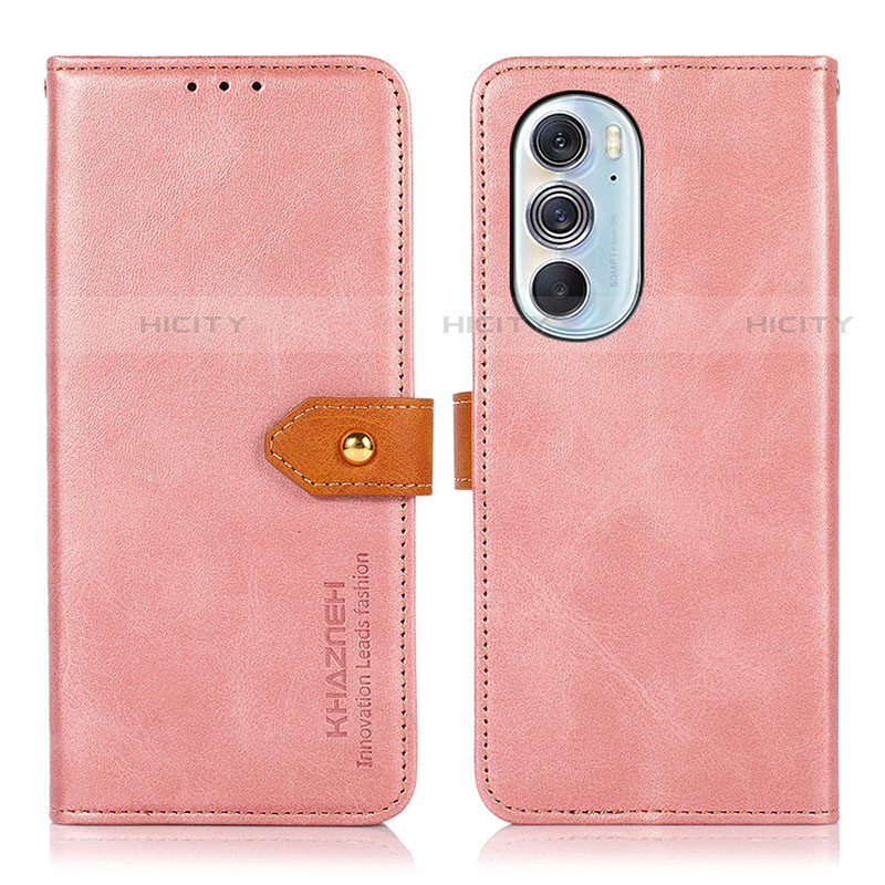 Handytasche Stand Schutzhülle Flip Leder Hülle N07P für Motorola Moto Edge X30 5G Rosa Plus