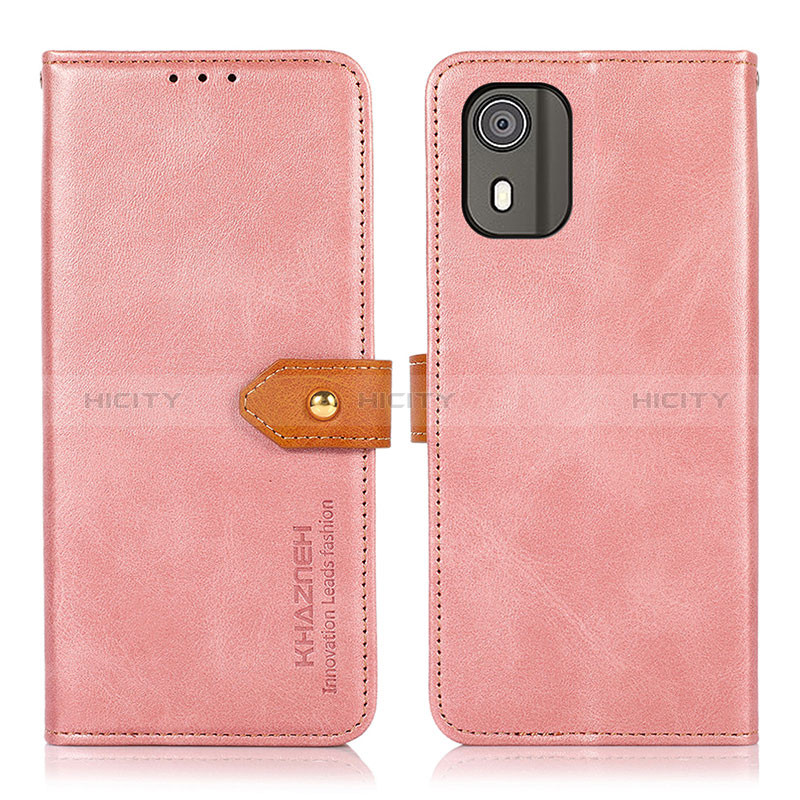 Handytasche Stand Schutzhülle Flip Leder Hülle N07P für Nokia C02 Rosa