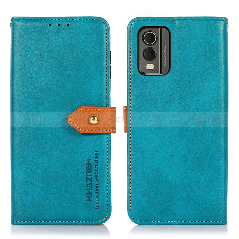 Handytasche Stand Schutzhülle Flip Leder Hülle N07P für Nokia C32 Cyan