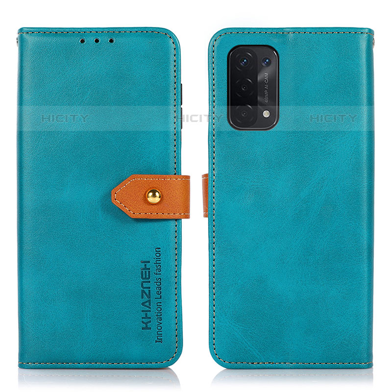 Handytasche Stand Schutzhülle Flip Leder Hülle N07P für OnePlus Nord N200 5G Cyan Plus