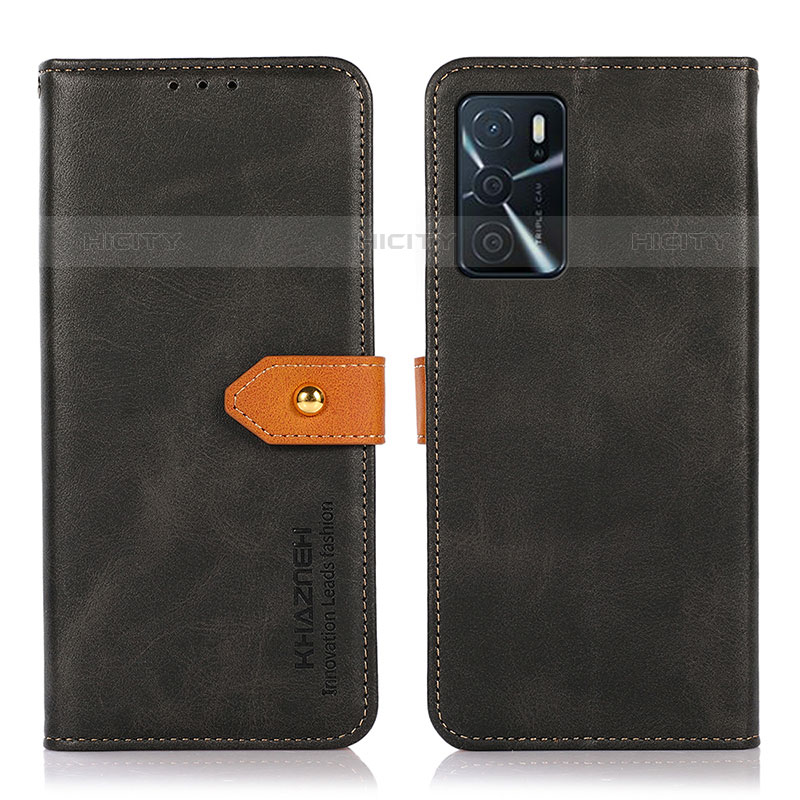 Handytasche Stand Schutzhülle Flip Leder Hülle N07P für Oppo A16s Schwarz Plus