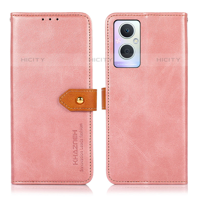 Handytasche Stand Schutzhülle Flip Leder Hülle N07P für Oppo F21 Pro 5G Rosa Plus