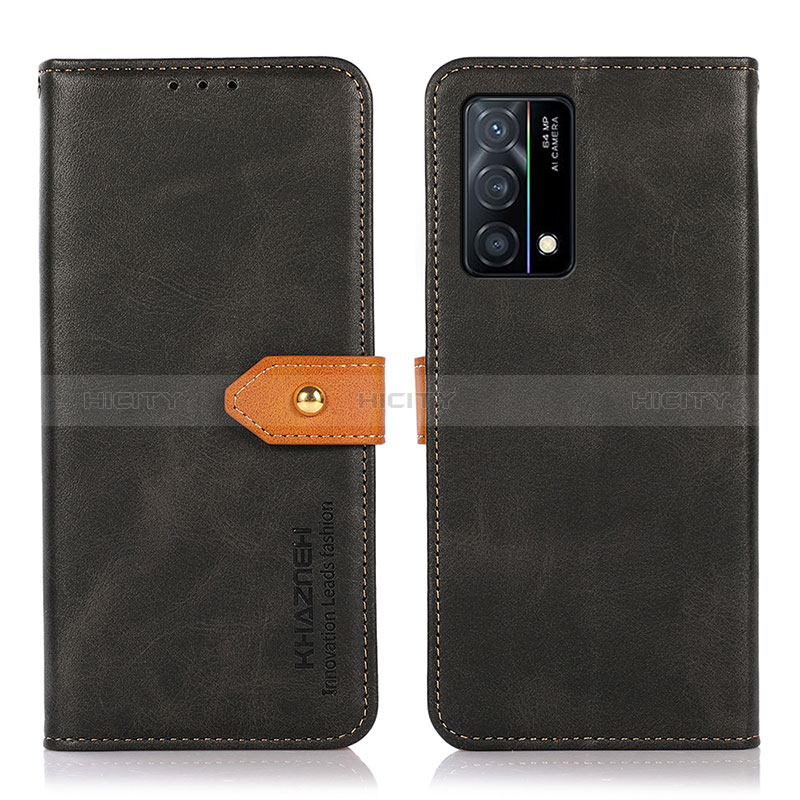 Handytasche Stand Schutzhülle Flip Leder Hülle N07P für Oppo K9 5G Schwarz