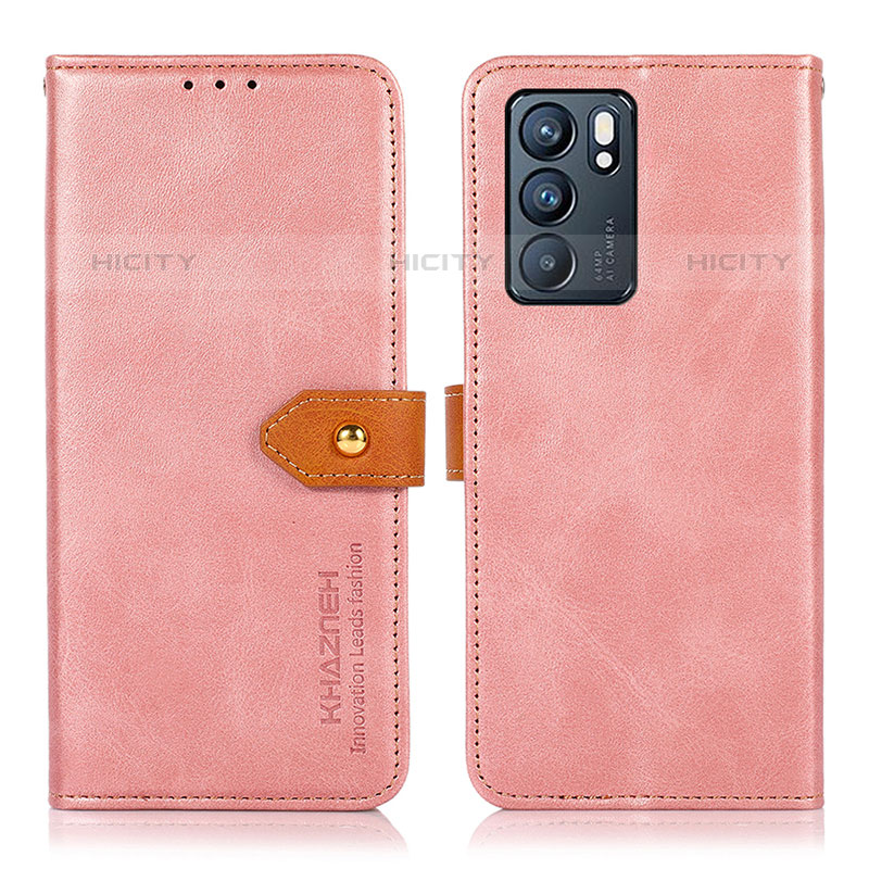 Handytasche Stand Schutzhülle Flip Leder Hülle N07P für Oppo Reno6 5G Rosa