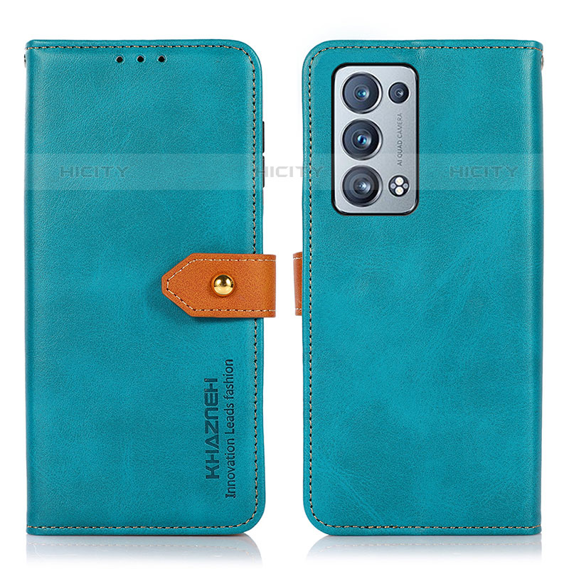 Handytasche Stand Schutzhülle Flip Leder Hülle N07P für Oppo Reno6 Pro 5G Cyan Plus