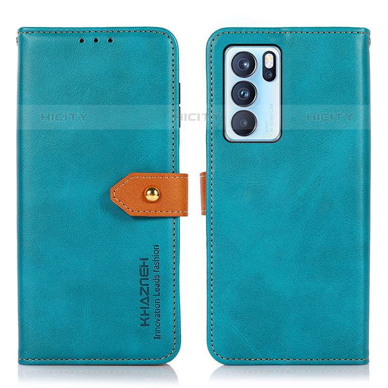 Handytasche Stand Schutzhülle Flip Leder Hülle N07P für Oppo Reno6 Pro 5G India Cyan Plus