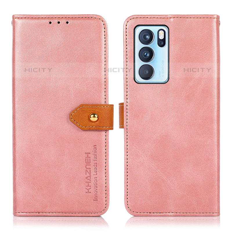 Handytasche Stand Schutzhülle Flip Leder Hülle N07P für Oppo Reno6 Pro 5G India Rosa Plus