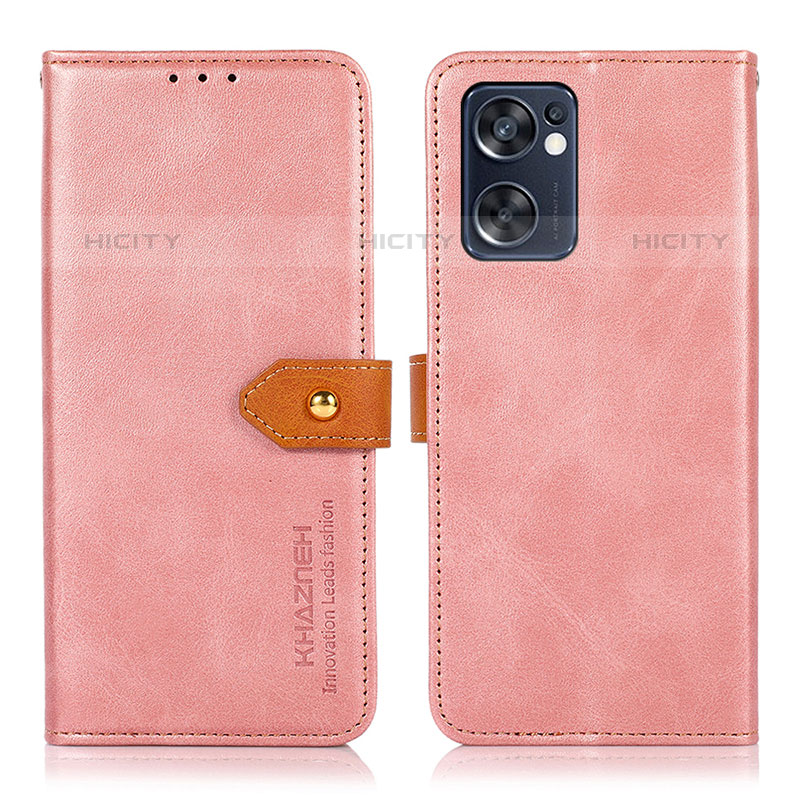 Handytasche Stand Schutzhülle Flip Leder Hülle N07P für Oppo Reno7 SE 5G Rosa