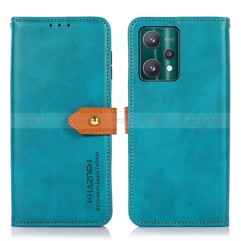 Handytasche Stand Schutzhülle Flip Leder Hülle N07P für Realme 9 Pro 5G Cyan