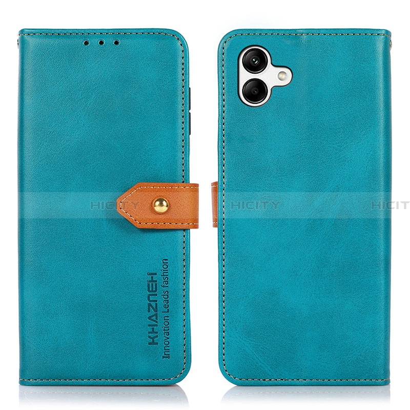 Handytasche Stand Schutzhülle Flip Leder Hülle N07P für Samsung Galaxy A05 Cyan