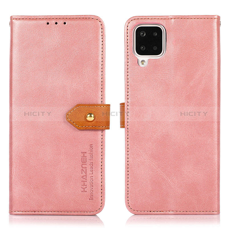 Handytasche Stand Schutzhülle Flip Leder Hülle N07P für Samsung Galaxy A12 Rosa