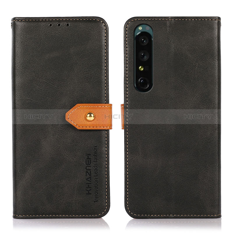 Handytasche Stand Schutzhülle Flip Leder Hülle N07P für Sony Xperia 1 III Schwarz Plus