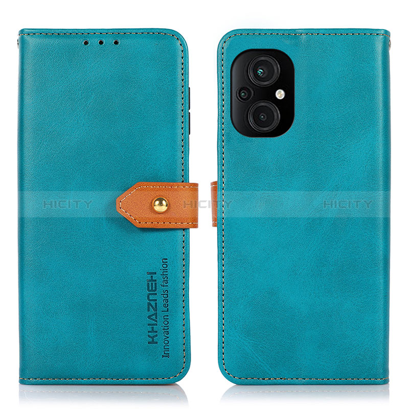 Handytasche Stand Schutzhülle Flip Leder Hülle N07P für Xiaomi Poco M5 4G Cyan