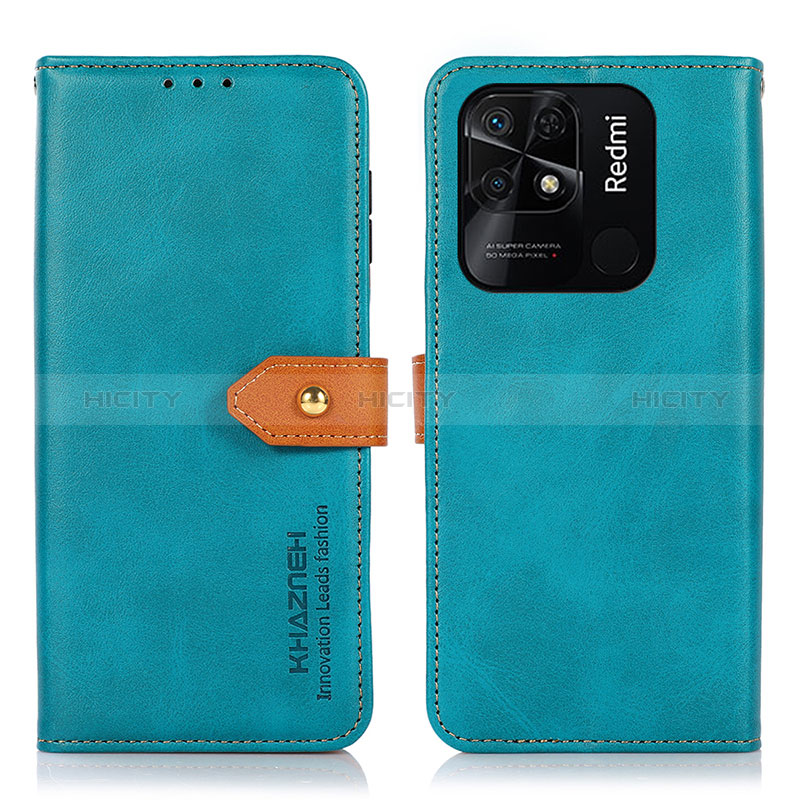 Handytasche Stand Schutzhülle Flip Leder Hülle N07P für Xiaomi Redmi 10 Power Cyan