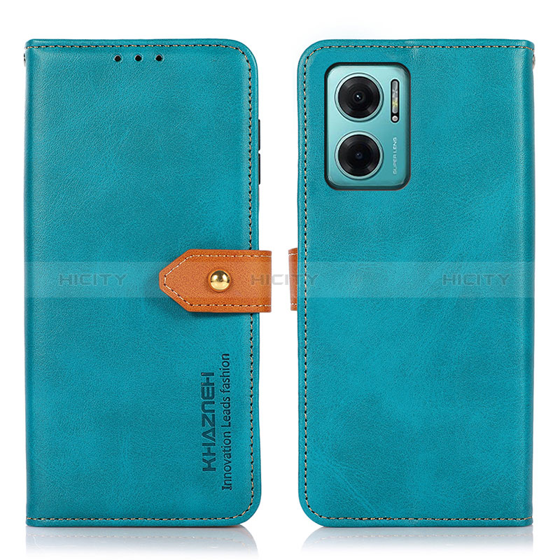 Handytasche Stand Schutzhülle Flip Leder Hülle N07P für Xiaomi Redmi 10 Prime Plus 5G Cyan Plus