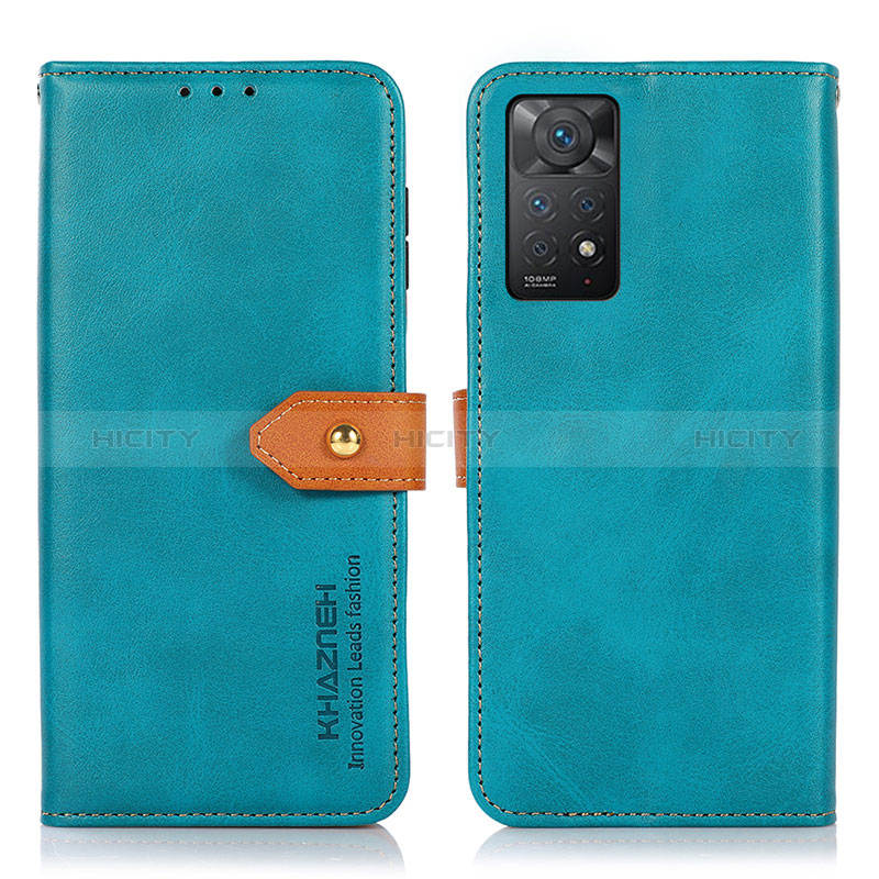 Handytasche Stand Schutzhülle Flip Leder Hülle N07P für Xiaomi Redmi Note 12 Pro 4G Cyan