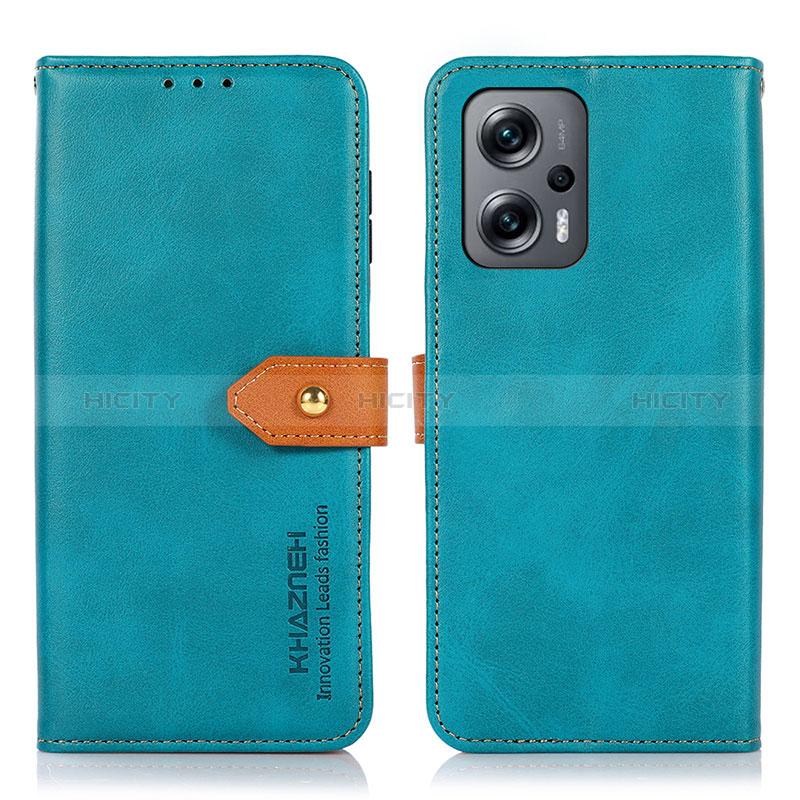 Handytasche Stand Schutzhülle Flip Leder Hülle N07P für Xiaomi Redmi Note 12 Turbo 5G Cyan Plus