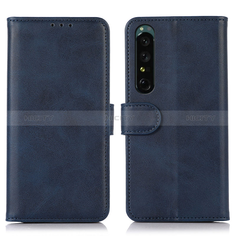 Handytasche Stand Schutzhülle Flip Leder Hülle N08P für Sony Xperia 1 IV Blau Plus