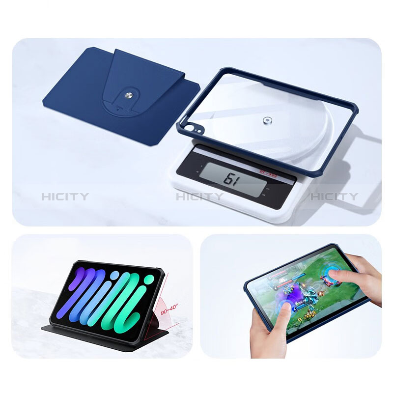 Handytasche Stand Schutzhülle Flip Leder Hülle P01 für Apple iPad Mini 6 Schwarz