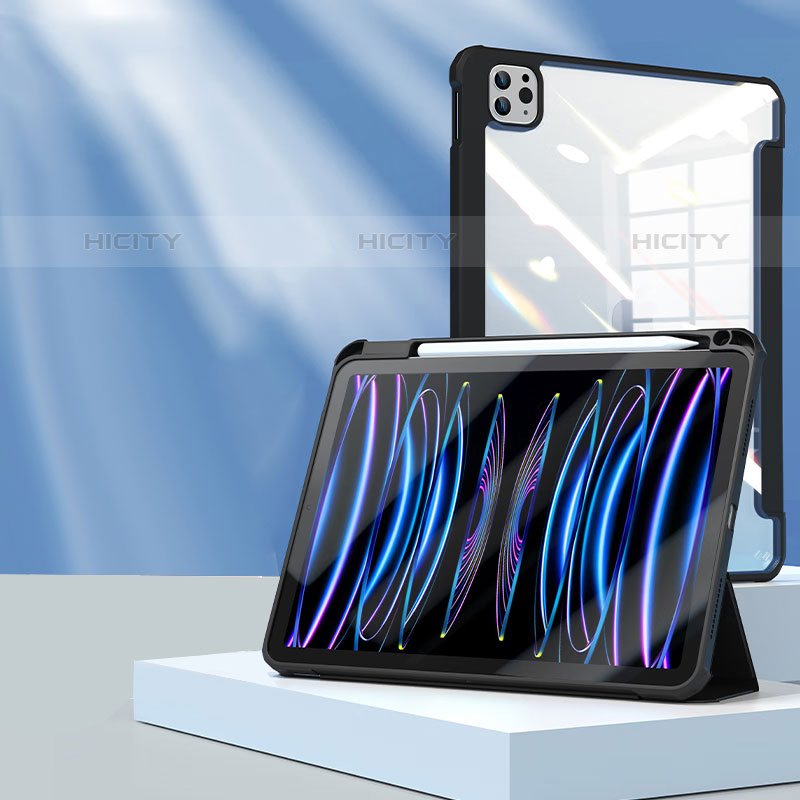 Handytasche Stand Schutzhülle Flip Leder Hülle P01 für Apple iPad Pro 11 (2021) Schwarz