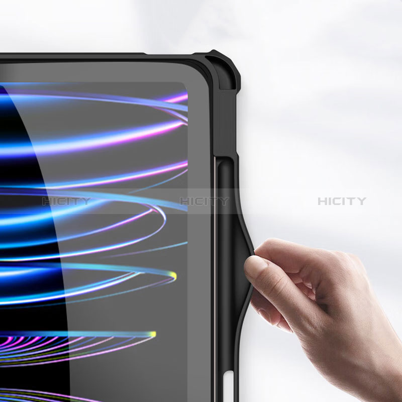 Handytasche Stand Schutzhülle Flip Leder Hülle P01 für Apple iPad Pro 11 (2022) Schwarz groß