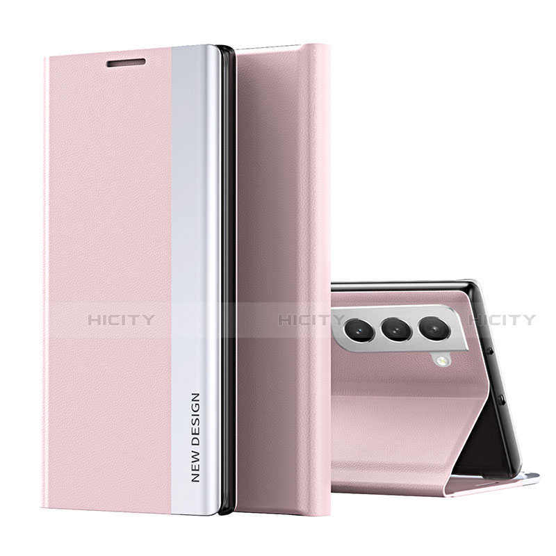 Handytasche Stand Schutzhülle Flip Leder Hülle Q01H für Samsung Galaxy S21 5G Rosa