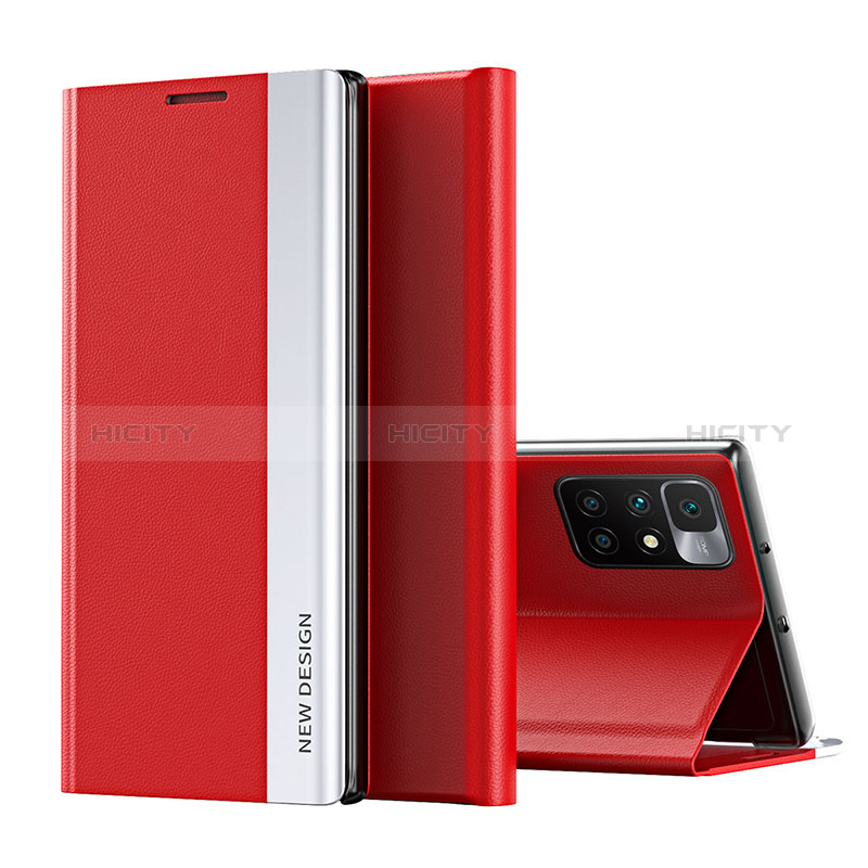 Handytasche Stand Schutzhülle Flip Leder Hülle Q01H für Xiaomi Redmi 10 4G Rot Plus