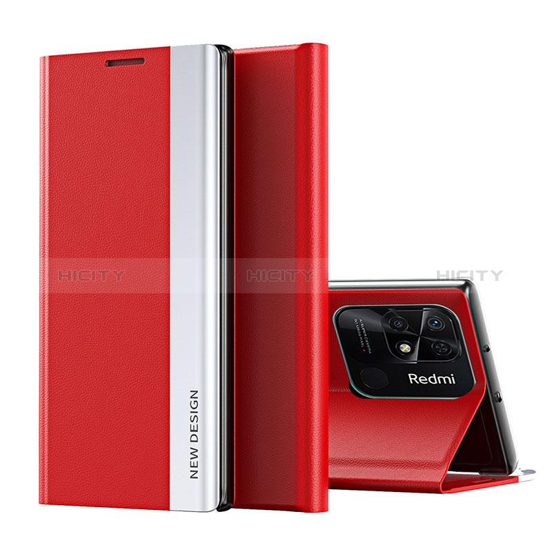 Handytasche Stand Schutzhülle Flip Leder Hülle Q01H für Xiaomi Redmi 10 Power Rot Plus