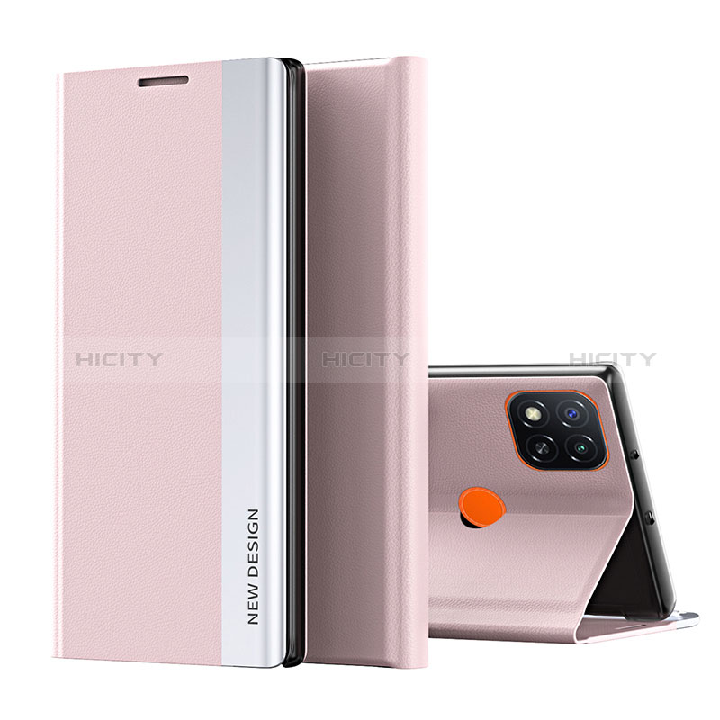 Handytasche Stand Schutzhülle Flip Leder Hülle Q01H für Xiaomi Redmi 9 Activ Rosegold Plus