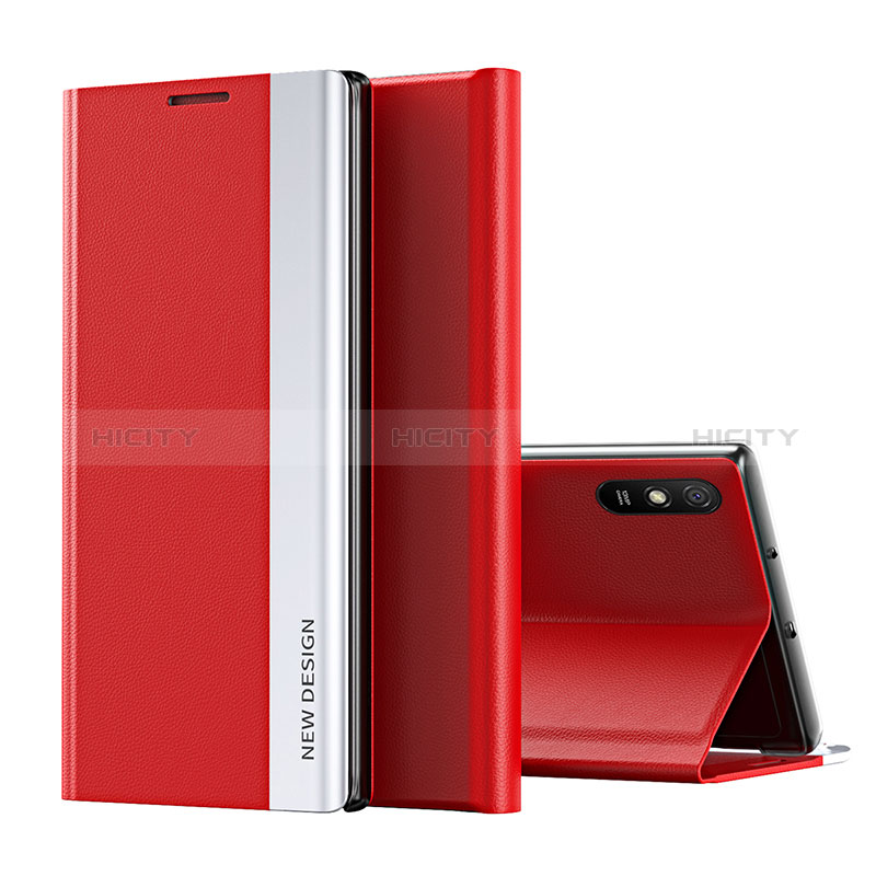 Handytasche Stand Schutzhülle Flip Leder Hülle Q01H für Xiaomi Redmi 9A Rot Plus