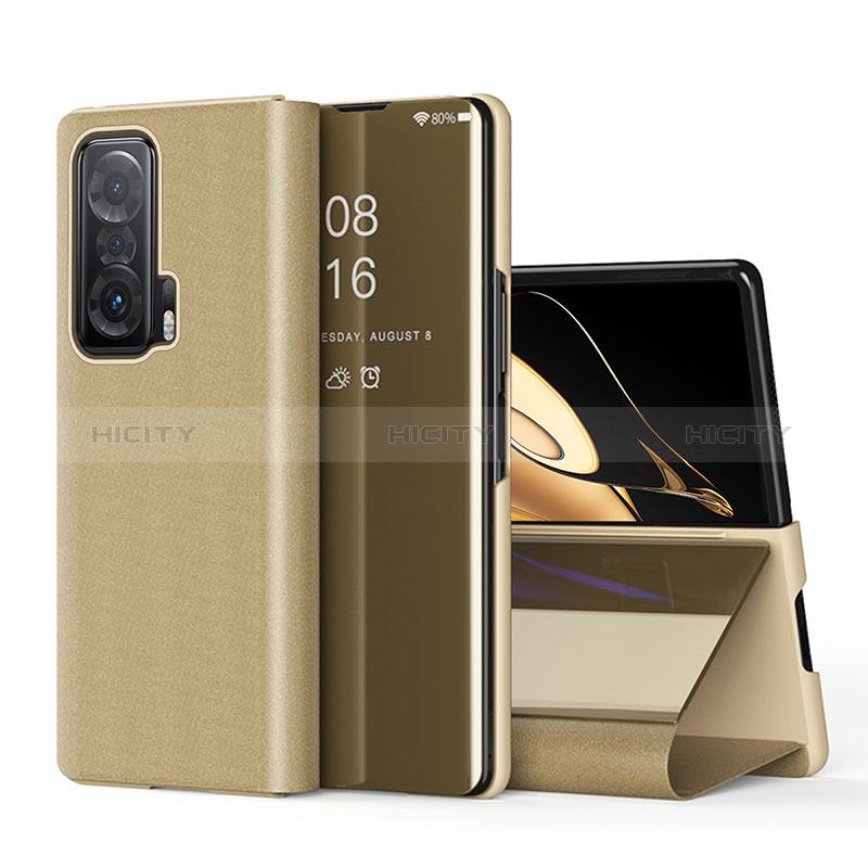 Handytasche Stand Schutzhülle Flip Leder Hülle QH1 für Huawei Honor Magic V 5G Gold