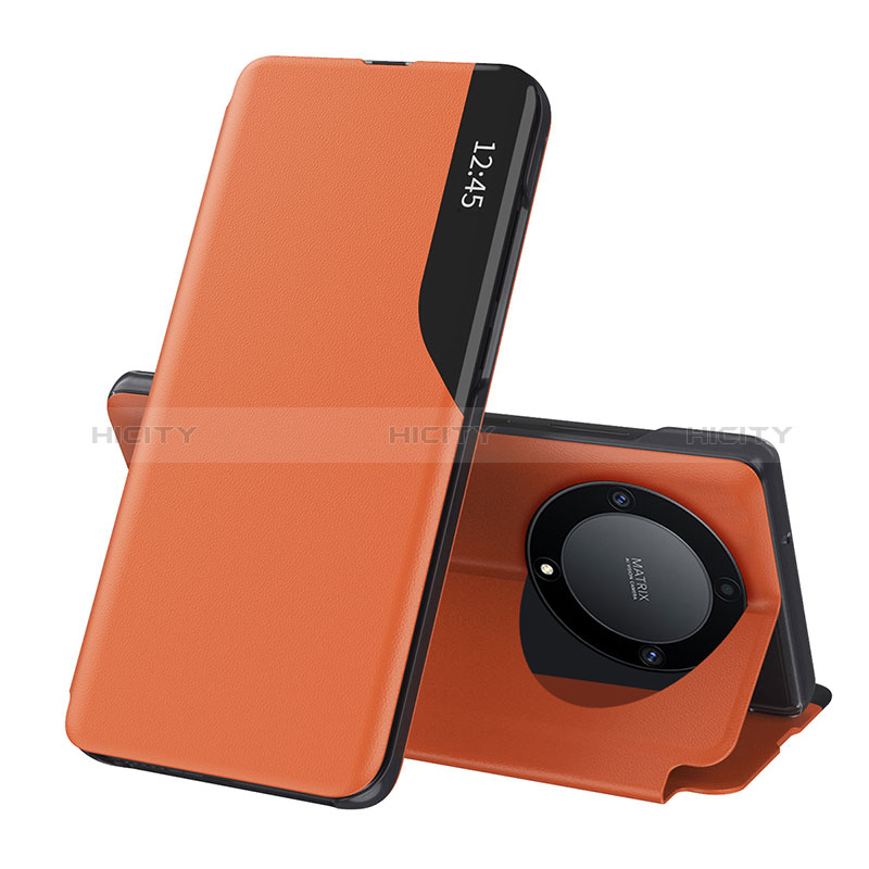 Handytasche Stand Schutzhülle Flip Leder Hülle QH1 für Huawei Honor Magic6 Lite 5G Orange Plus