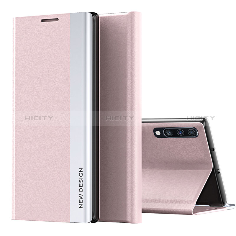 Handytasche Stand Schutzhülle Flip Leder Hülle QH1 für Samsung Galaxy A70 Rosegold