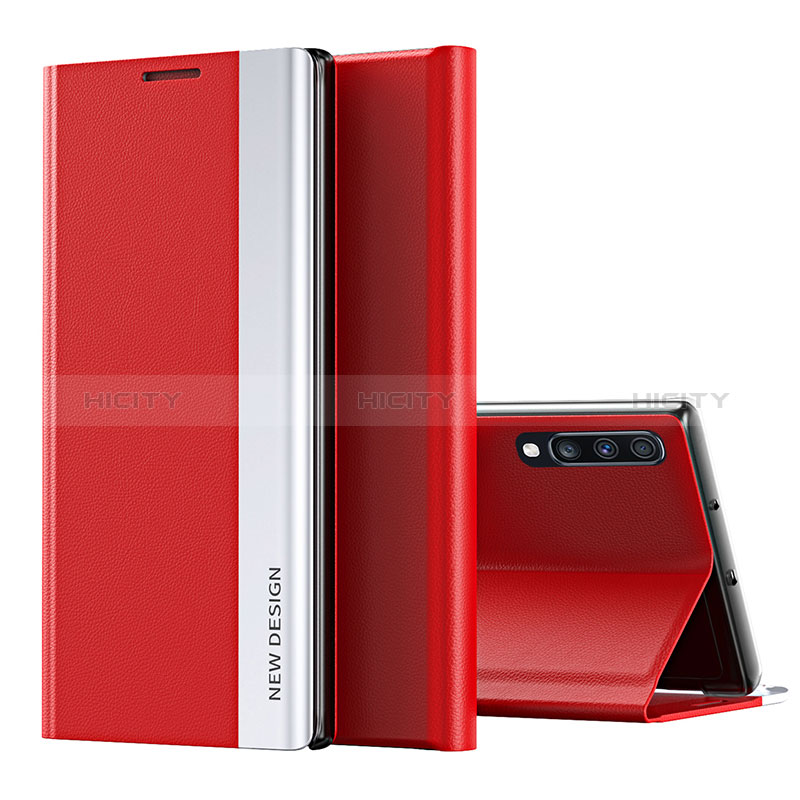 Handytasche Stand Schutzhülle Flip Leder Hülle QH1 für Samsung Galaxy A70 Rot Plus