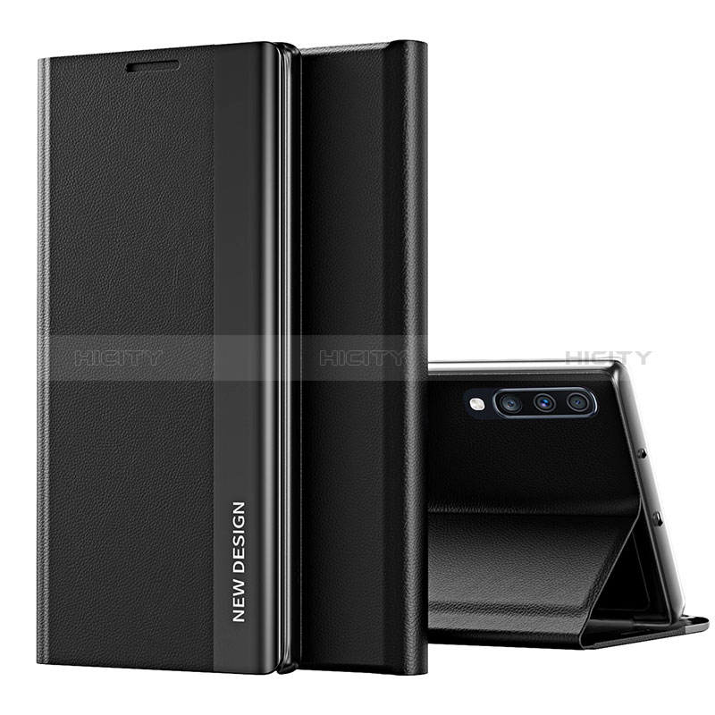 Handytasche Stand Schutzhülle Flip Leder Hülle QH1 für Samsung Galaxy A70 Schwarz