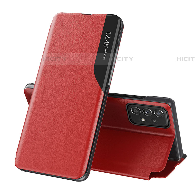 Handytasche Stand Schutzhülle Flip Leder Hülle QH1 für Samsung Galaxy A73 5G Rot Plus