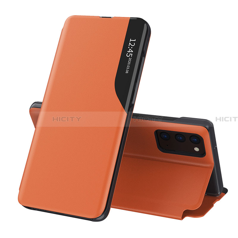 Handytasche Stand Schutzhülle Flip Leder Hülle QH1 für Samsung Galaxy F02S SM-E025F Orange