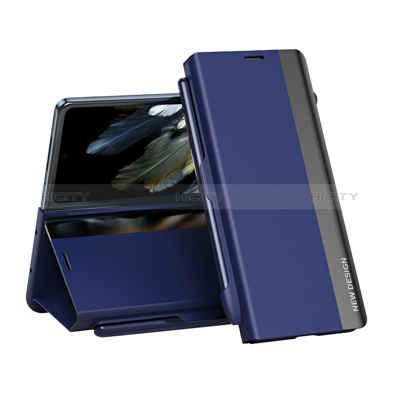 Handytasche Stand Schutzhülle Flip Leder Hülle QH2 für OnePlus Open 5G Blau