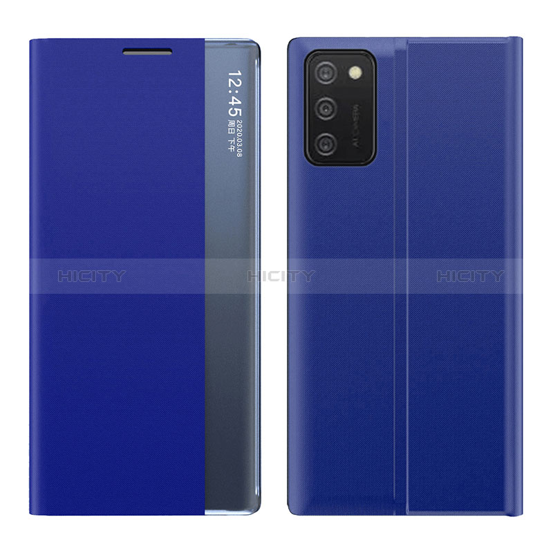 Handytasche Stand Schutzhülle Flip Leder Hülle QH2 für Samsung Galaxy A02s Blau
