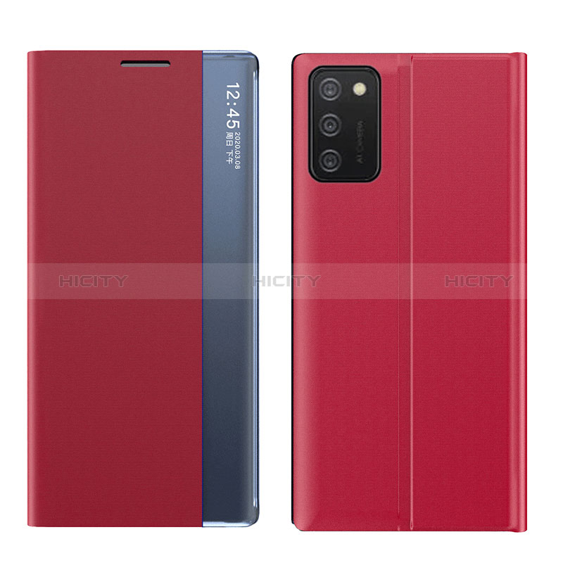 Handytasche Stand Schutzhülle Flip Leder Hülle QH2 für Samsung Galaxy A02s Rot Plus