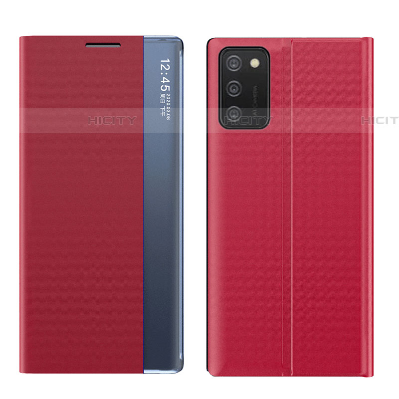 Handytasche Stand Schutzhülle Flip Leder Hülle QH2 für Samsung Galaxy A03s Rot