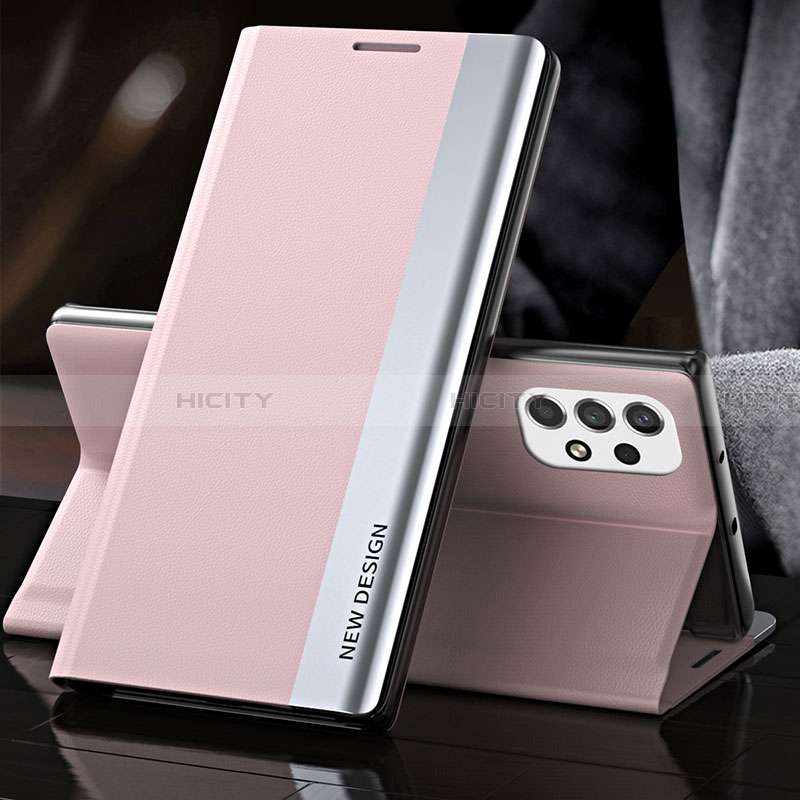 Handytasche Stand Schutzhülle Flip Leder Hülle QH2 für Samsung Galaxy A23 4G Rosegold