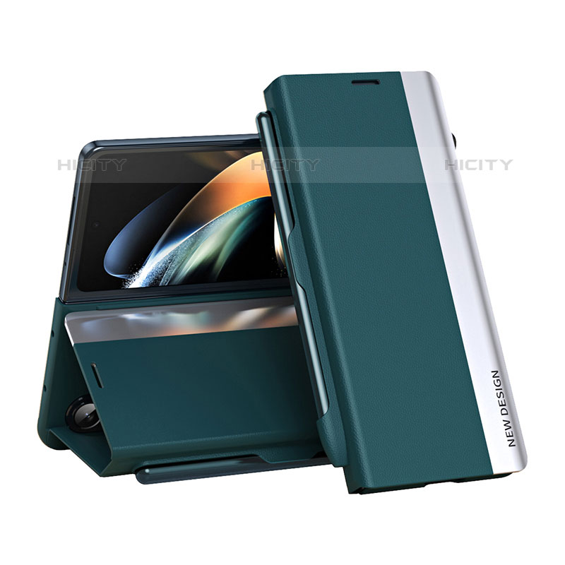 Handytasche Stand Schutzhülle Flip Leder Hülle QH2 für Samsung Galaxy Z Fold5 5G Grün